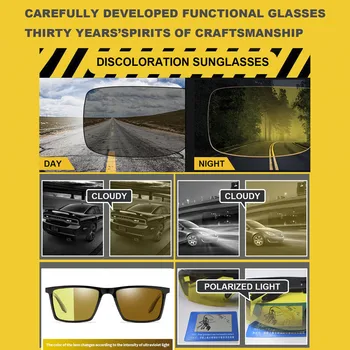 Vīriešu Nakts Redzamības Brilles Polarizētās Redzējumu Nocturna Sievietēm, Anti-Glare Objektīvs Dzeltenas Saulesbrilles, Braucot Nakts Redzamības Brilles Par Auto