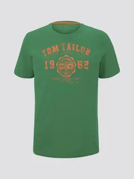 Vīriešu T-krekls, Tom Tailor spilgti vasaras veste par katru dienu moderns, ar drukas uzraksts skaistu darbu sportisks, mīkstu kokvilnas ērti krāsu jauniešu klubs atvieglotu ikdienas Fitnesa V kakla Izmēra t-krekls