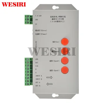WESIRI T1000S Programmējams DMX512 SD Karti kontrolierim WS2801 WS2811 WS2812B LPD6803 LPD8806 APA102 LED 2048 Pikseļi DC5V-24V
