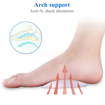 WINRUOCEN Silikona Ortopēdiskās zolītes Vīrieši sievietes flatfoot sandales arch atbalsta sandales Papēža Kurpes sieviešu Orthotic apavu Ieliktņus