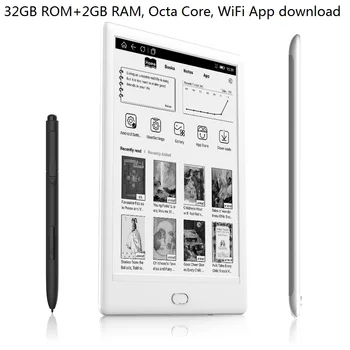 WiFi 32GB e-Grāmatu Lasītājs 7.8 collu Dual Touch 300PPI HD Ekrāns E-tintes audio Lasītāja Octa-core android E Lasītājs Ar Pildspalvu+austiņas