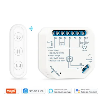 WiFi Aizkaru Rullo žalūziju Slēdzis Modulis ar RF Tālvadības Tuya Smart Dzīves App Taimeris Google Home Alexa Balss Vadības Smart Home