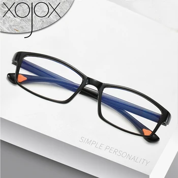 XojoX Blu-ray Hyperopia Brilles Vīriešu TR90 Anti-Noguruma Recepti Lasot Briļļu Sieviešu Maza Kadru Presbyopic Briļļu +4.0