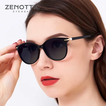 ZENOTTIC Retro Recepšu Saulesbrilles Sieviešu Optisko Tuvredzība, Saules Brilles Sievietēm Vintage Black Acetate Briļļu Dāmas Sunglass