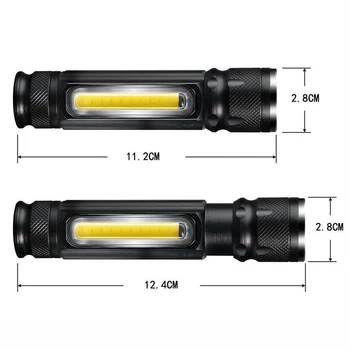 ZHIYU USB Uzlādējams LED Magnēts Lukturi Tūrisma Pārgājieni Darba Iebūvēts Akumulators Zoomable Lāpu, Lukturi 5 Režīmi T6 COB Gaismas