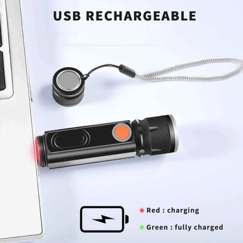 ZHIYU USB Uzlādējams LED Magnēts Lukturi Tūrisma Pārgājieni Darba Iebūvēts Akumulators Zoomable Lāpu, Lukturi 5 Režīmi T6 COB Gaismas