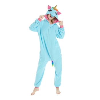Zelta Raga Zilā Unicorn Kigurumi Pieaugušo Onesies Dzīvnieku Haizivs Pidžamu Lemurs Sleepwear Pidžamas Karnevāla Cosplay Kostīmi