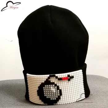 Ziemas adīta cepure ķieģeļi DIY Jauns Dizains Custom Ķieģeļu Snapback Cepures Noņemams cepures Vīriešiem Mozaīkas Atdzist beanie