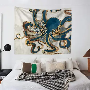 Ziemeļvalstu Mākslas Stilu Gobelēns Jūras Astoņkājis Modelis Sienas Karājas Anotācija Laukumā Pie Sienas Karājas Personība Modes Mājas Rotājumi