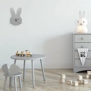 Ziemeļvalstu mājas trušu pulkstenis karikatūra klusums pulkstenis sienas apdares pulksteni bērnu istabas zēns istabas sienas dekors