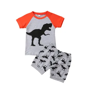 Zēni Dinozaura Modelis Drēbes, Uzstādīt Jaunu Modes Bērni Zēni Dzīvnieku Drukāšana, Topi, T-krekls, Īsās Bikses, Bērnu Apģērbs ar Īsām Piedurknēm
