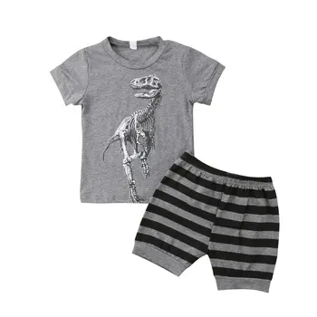 Zēni Dinozaura Modelis Drēbes, Uzstādīt Jaunu Modes Bērni Zēni Dzīvnieku Drukāšana, Topi, T-krekls, Īsās Bikses, Bērnu Apģērbs ar Īsām Piedurknēm