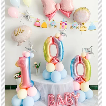 Zēns Zilās Laimīgs 100 Dienas Komplekts 1 2 3 4 5 6 7 8 9 Laimīgs 30 Dienas, Dzimšanas dienas svinības Baby Dušas Balonu Apdare Meitene Rozā Balonu Komplekts