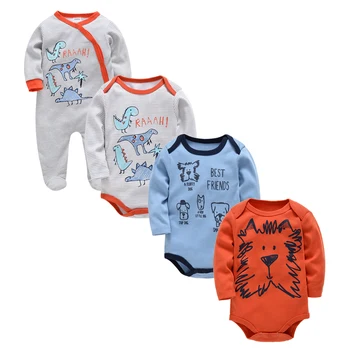 Zīdaiņu 4gab Baby Girl Apģērbu Komplekts Elpojošs roupas de bebe Kokvilnas Apģērbs Pilnu Piedurknēm Ķermeņa bebe set Baby