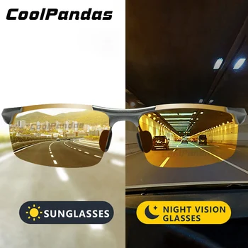 Zīmola Dizaina Alumīnija Magnija Photochromic Polarizētās Saulesbrilles Diena, Nakts Redzamības Brilles Vīriešiem Vadītāja Anti-Glare Braukšanas Oculos