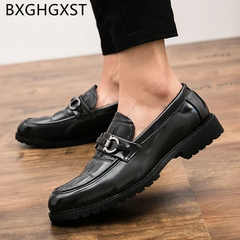 ādas kurpes vīriešiem klasiskā itāļu vīriešu mokasīni krokodils kurpes Coiffeur Lifts kurpes vīriešiem oficiālo slīdēšanas kleitu мужские туфли