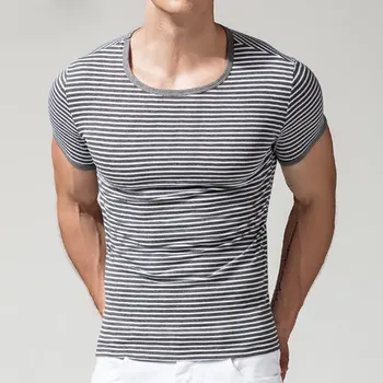 Īsām piedurknēm T-krekls vīriešu ikdienas vienkārši zemāko krekls pusi piedurknēm drēbes 4556