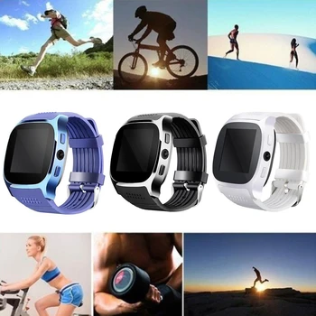 Ūdensizturīgs Sporta Īstenot Bluetooth Smart Skatīties Ar Kameru Atbalsts TF Kartes Zvanu Sporta Smartwatch Android Tālrunis